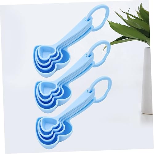 Miniatura 8 de Housoutil Juego de cuchara de medición en forma de corazón para recuerdos de fiesta de boda 3 juegos12 unids