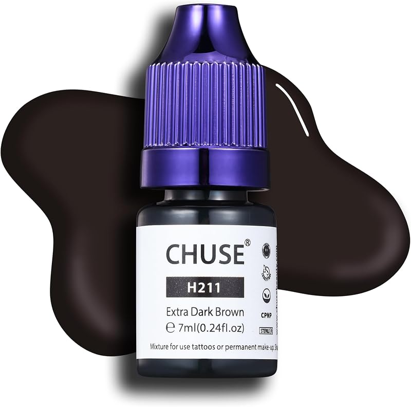 Pigmento líquido híbrido para sobrancelhas CHUSE H211 Extra Dark Brown, 7 mL