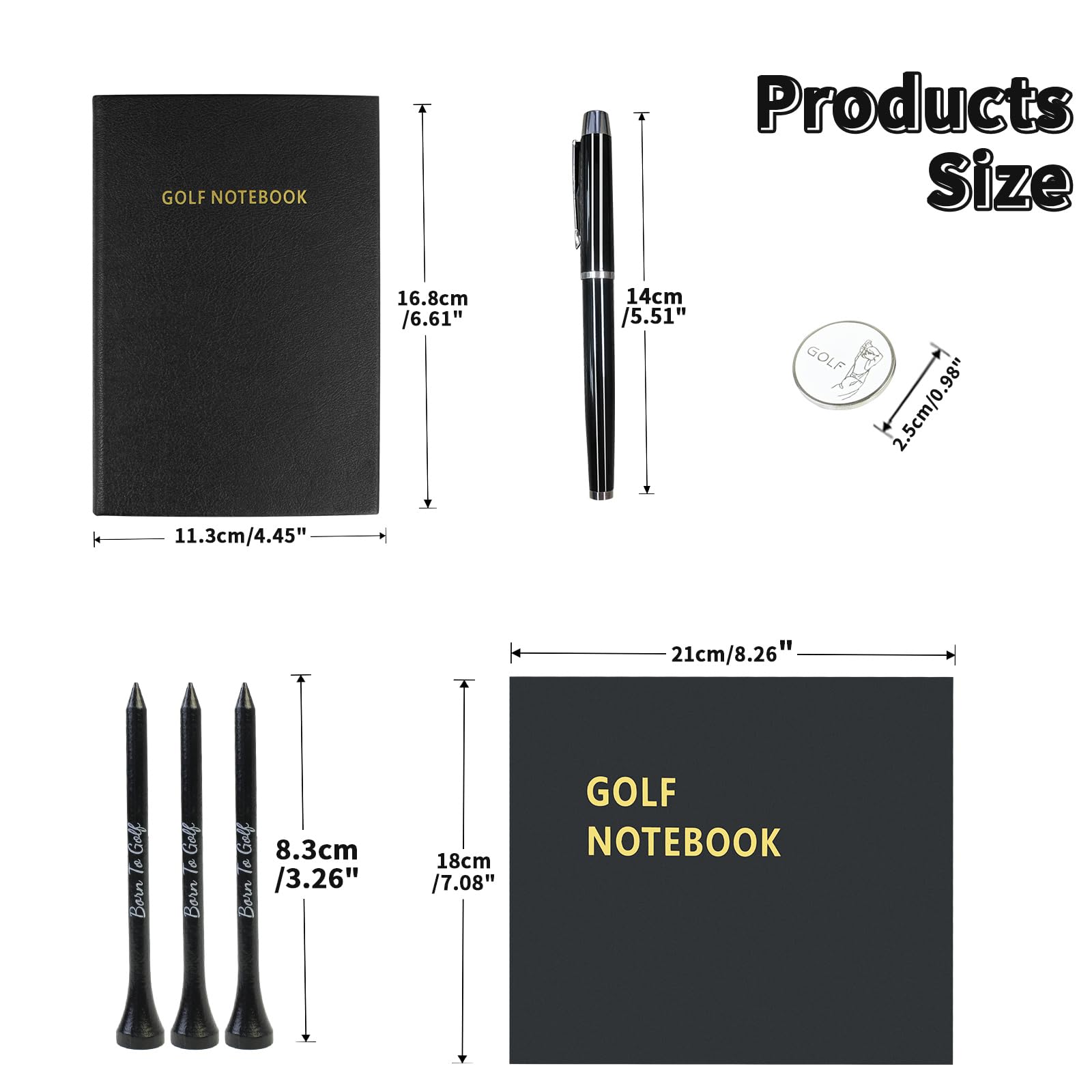 Kofull Golf Markers Set z Piórem, Znacznikiem i Tee, Prezent dla Mężczyzn