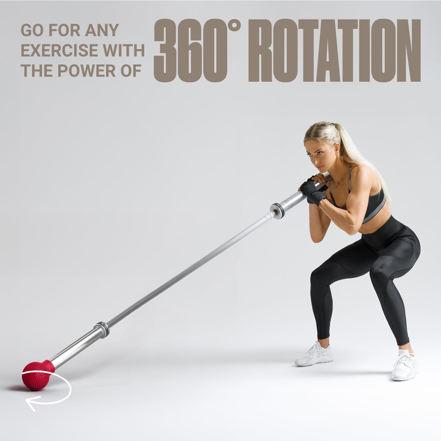 Landmine Attachment for Barbell – Natural Rubber T-Bar Row & Press Landmine Base – Fits 2” Olympic Bars, 360° Rotation for Strength, Squats & Deadlifts