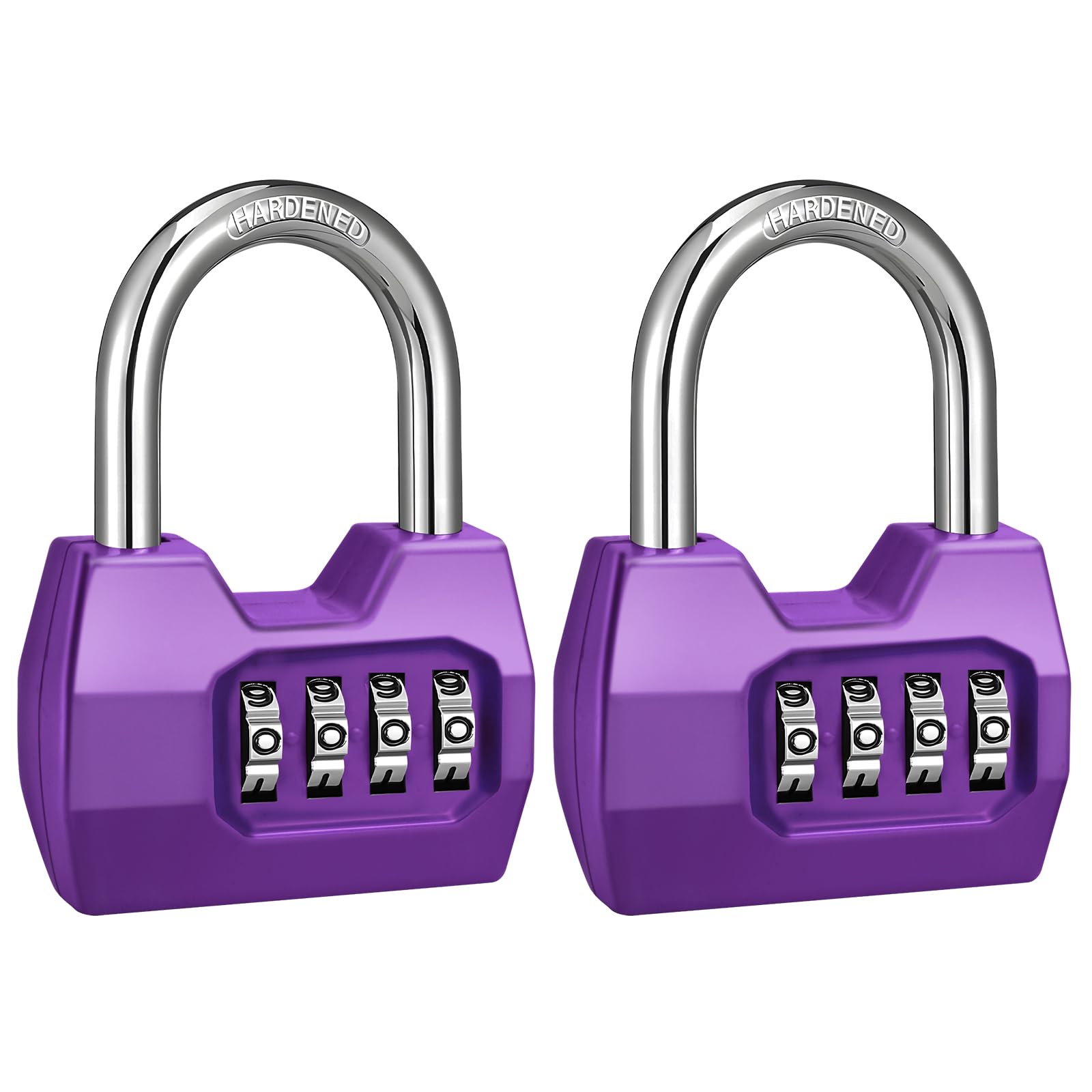 Paquete de 2 candados de combinación de 4 dígitos para exteriores, resistentes a la intemperie, combo para taquilla escolar, gimnasio, puerta, valla, cobertizo, almacenamiento de cerrojo