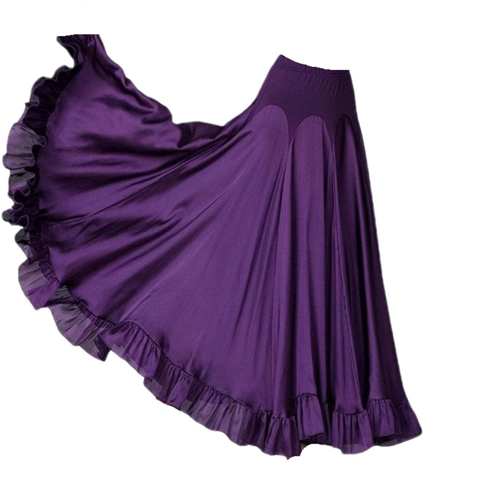Jupe Flamenco Jupe Longue de Danse Moderne for Adulte, Costume de Danse Standard, Grande balançoire, Jupe de Salon Flamenco, vêtements de Valse