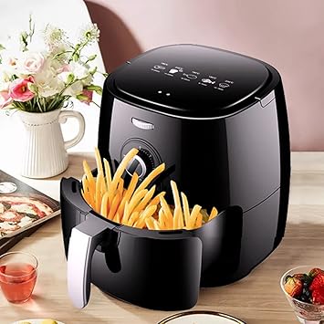 Decdeal Air Fryer Oven Airfryer 5L 1350W Large Electric Air Fryer Cooker Frying Pot Built-in Grill Non-stick Fry Basket Auto Shut Off Feature 30min Timer with Knob Control 220V