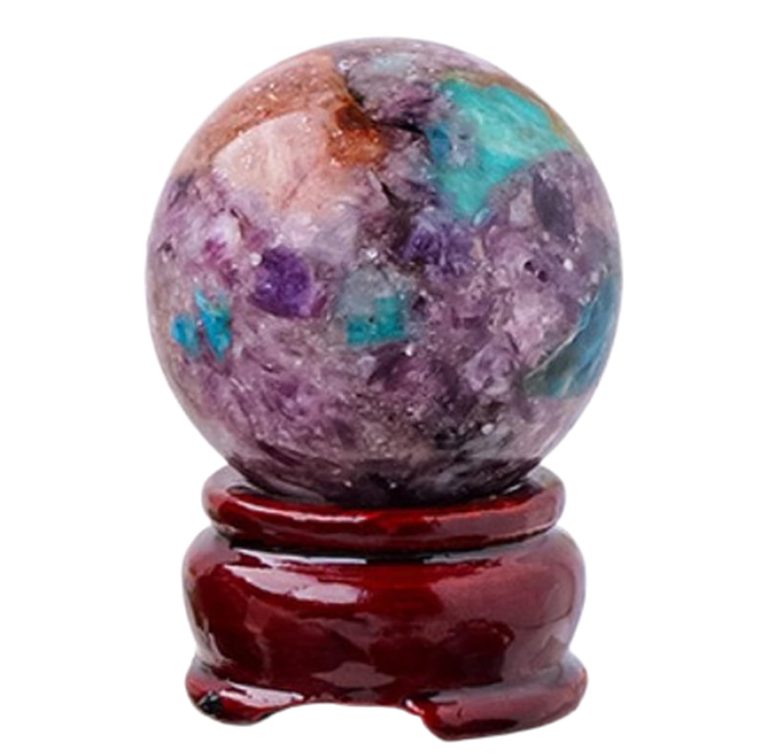 AARTERZZA Duobao Crystal Ball with Stand, Polished Decoration,Real Quartz Sphere Scrying for Feng Shui Home & Office