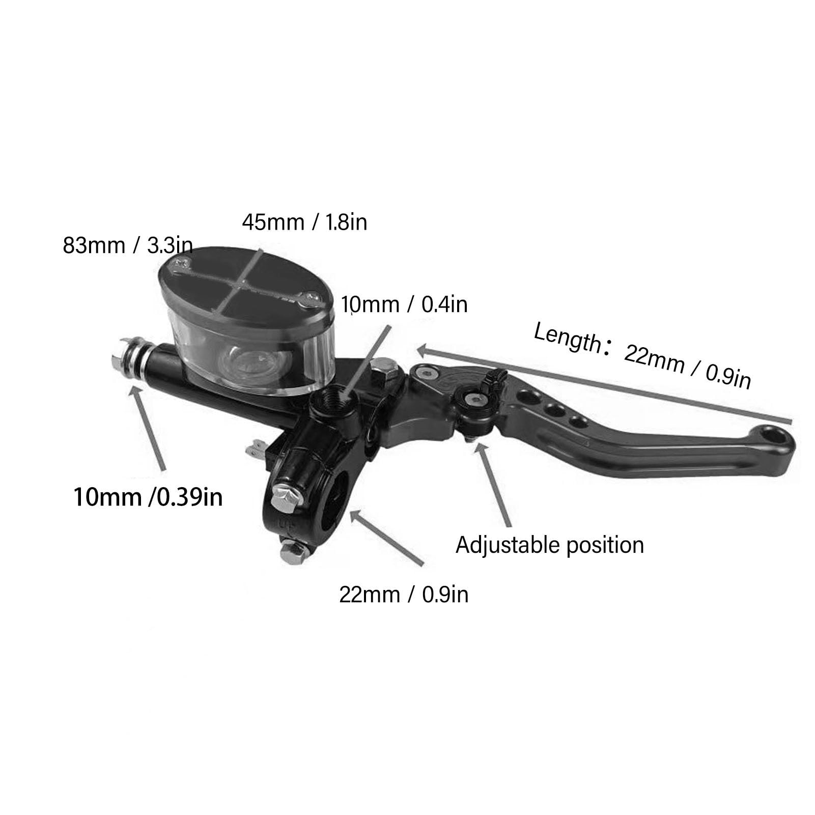 Leva della Pompa del Freno, Leva della Frizione Idraulica del Motociclo Leva della Pompa del Freno con Angolo Regolabile da 22 Mm per Risparmiare Manodopera con Interruttore di