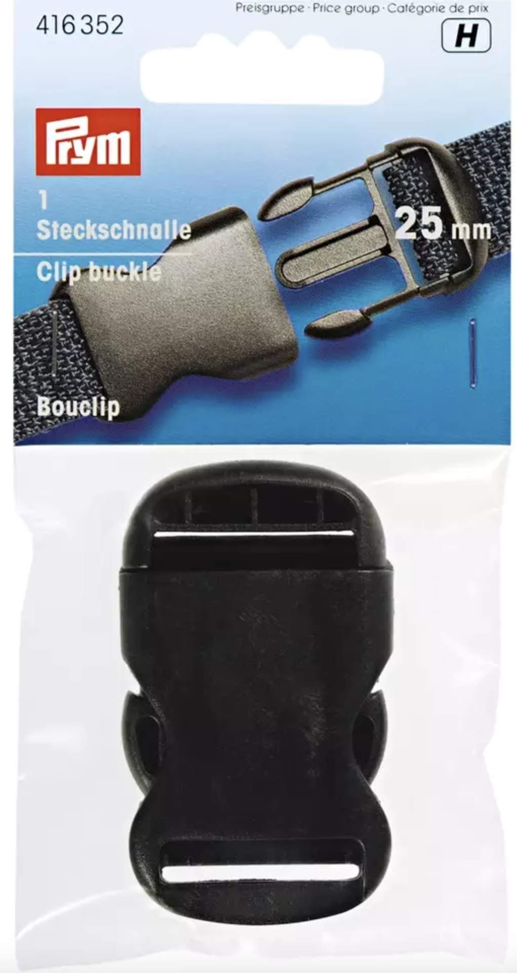 Prym - Strong Plastic Black (25mm) Clip Buckle - 1 Unit