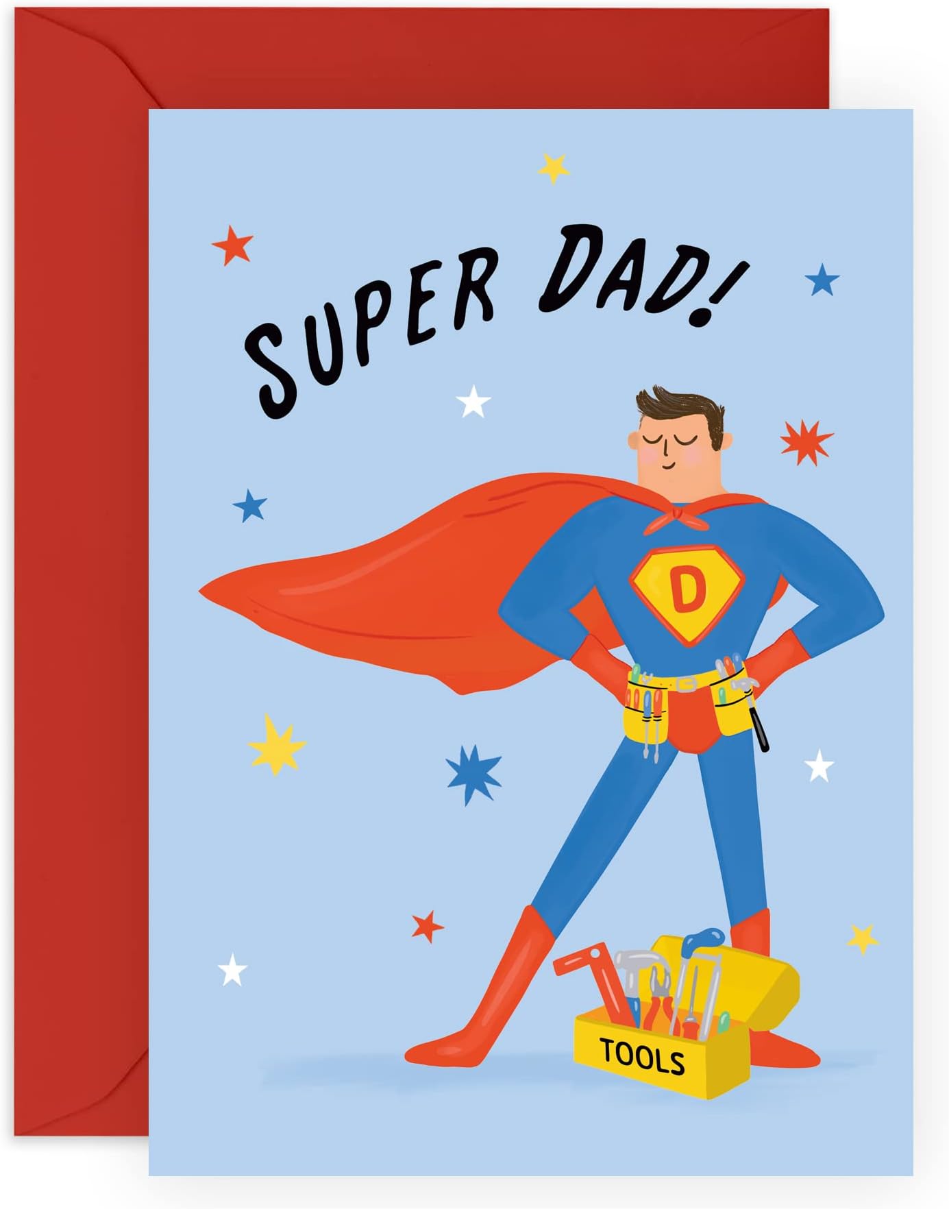 CENTRAL 23Happy Fathers Day Card From Wife - Dad Birthday Card - 'Superdad' - I Love You Dad Card - Birthday Cards for Daddy - Gift For Men Him Papa - Comes With Stickers