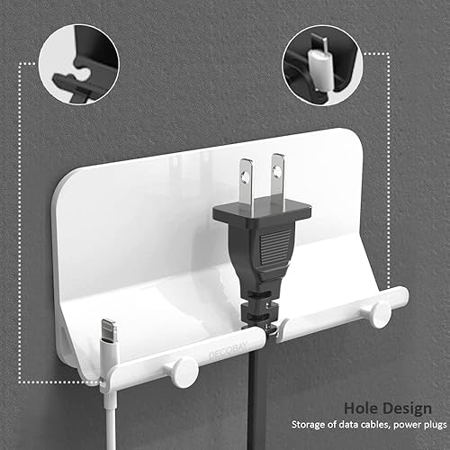 Miniatura 7 de Decobay Soporte para teléfono D2, soporte para teléfono manos libres con adhesivo y cable de datos, orificio de recepción para ducha, carga, RV,