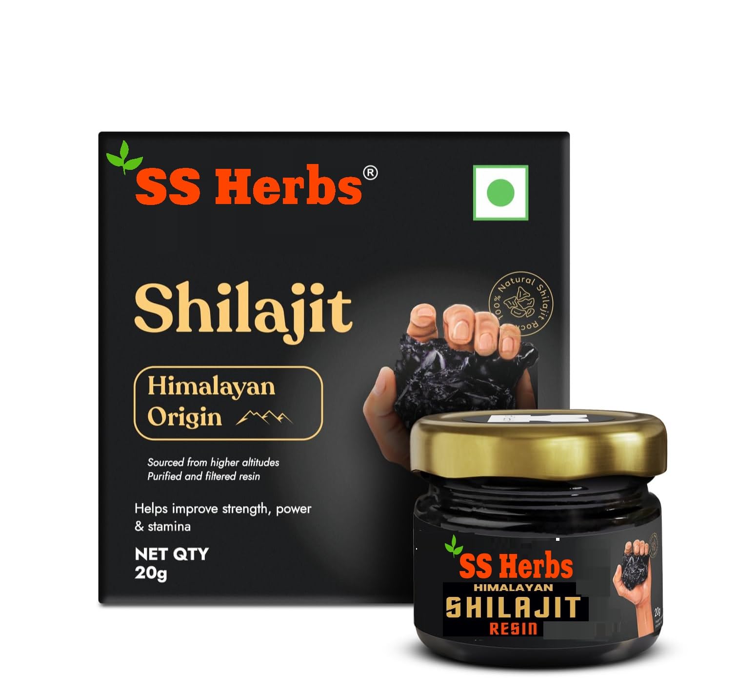 Pure Organic Himalayan Shilajit Resin for Men & Women | Authentic & Lab-Tested Supplement with 85+ Trace Minerals(20 Gm)