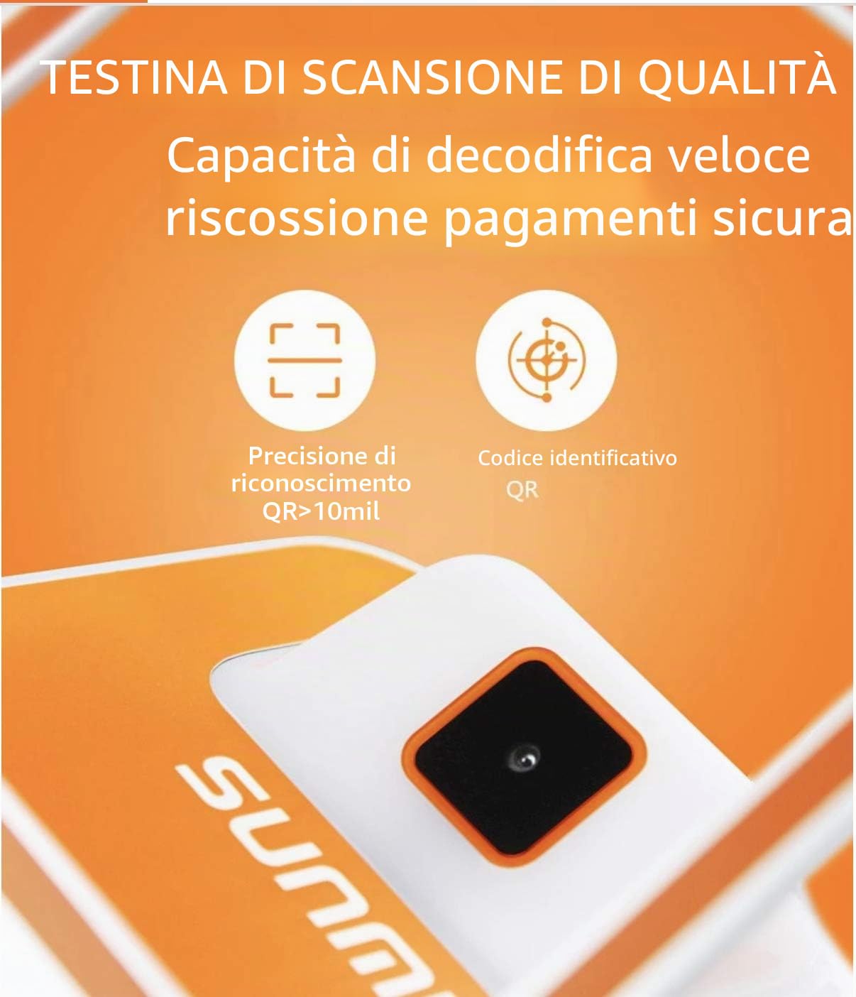 Sunmi Lettore di codici a barre USB a mani libere Blink 2D Lettore di immagini di codici a barre USB per scanner di codici QR di pagamento mobile per sistema POS