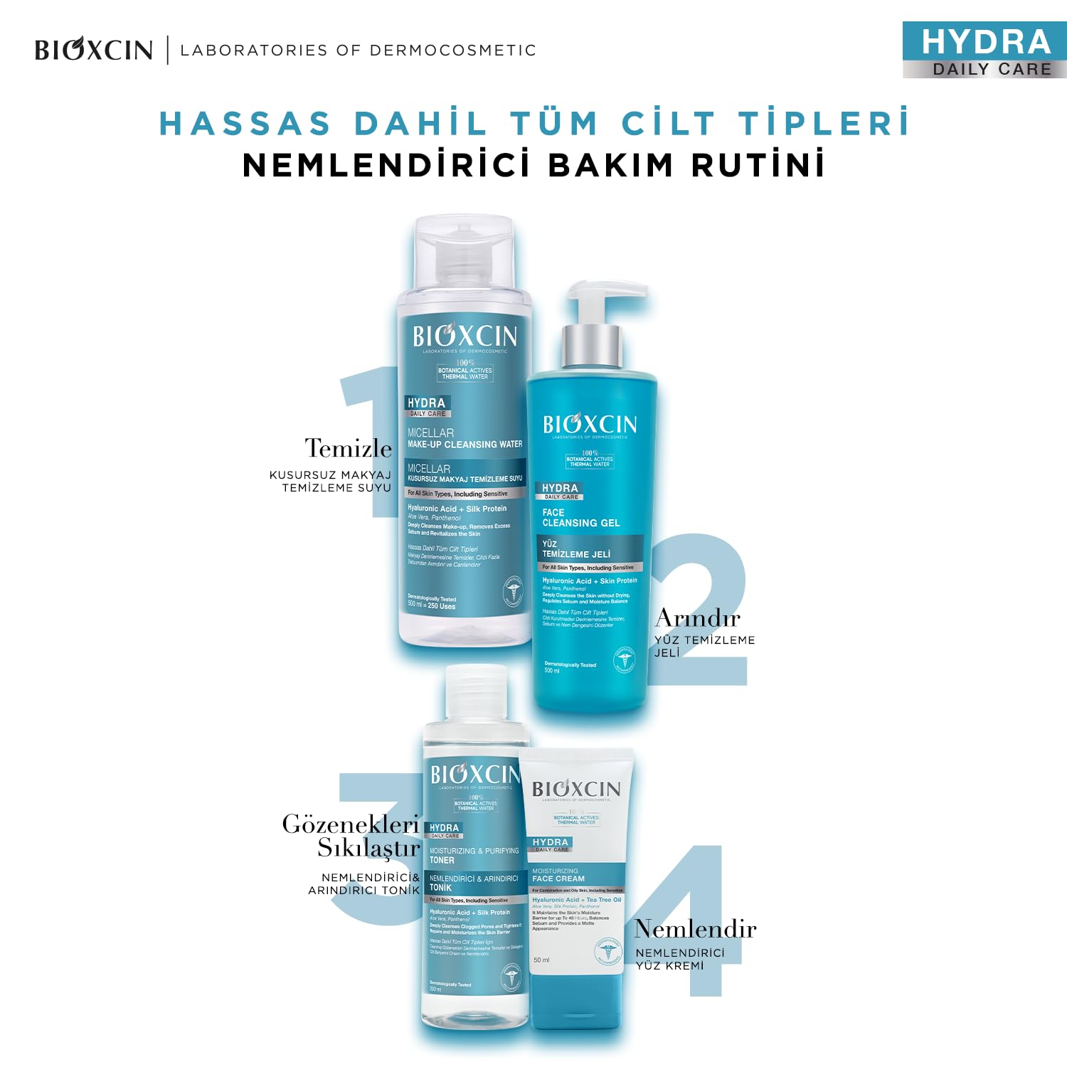 Bioxcin Hydra Nemlendirici Yüz Kremi 50 ml - Karma ve Yağlı Ciltler