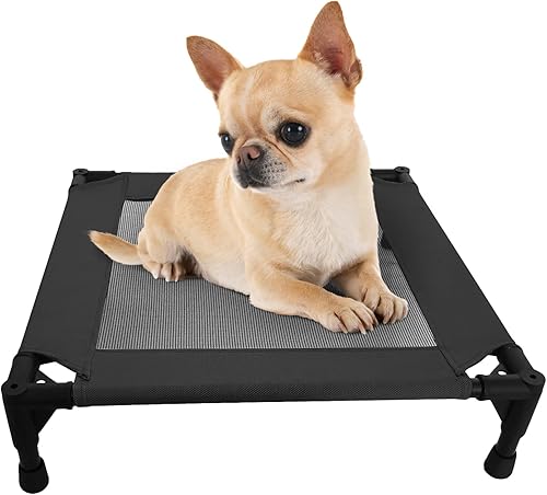 Pozico Cama elevada para mascotas con malla transpirable para gatos y perros pequeños, cuna refrescante elevada para cachorros y gatitos, 18.9 x
