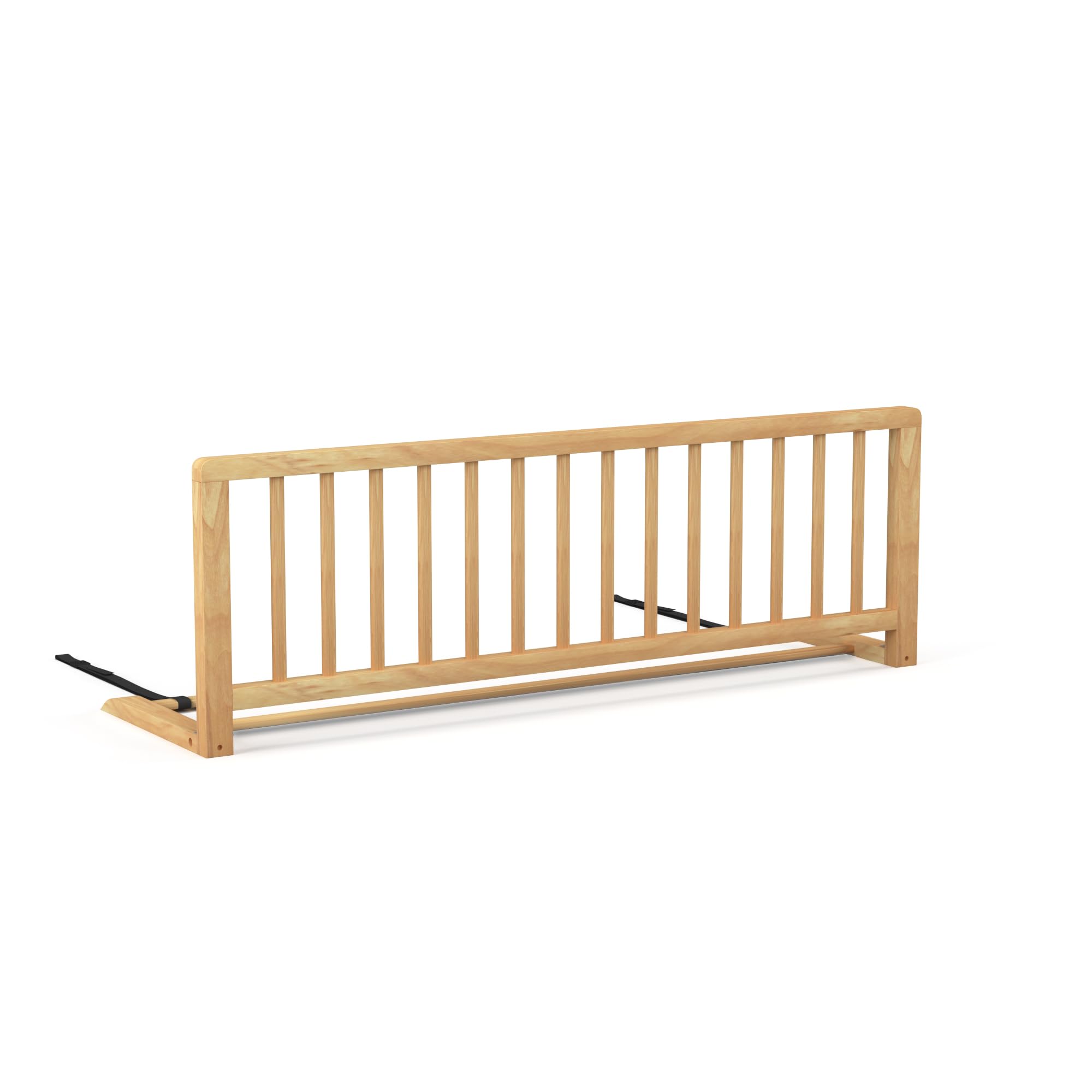 Barriere de Lit Enfant - 120 cm Bois Naturel - Idéal pour éviter Les Chutes - Sangles de Maintien