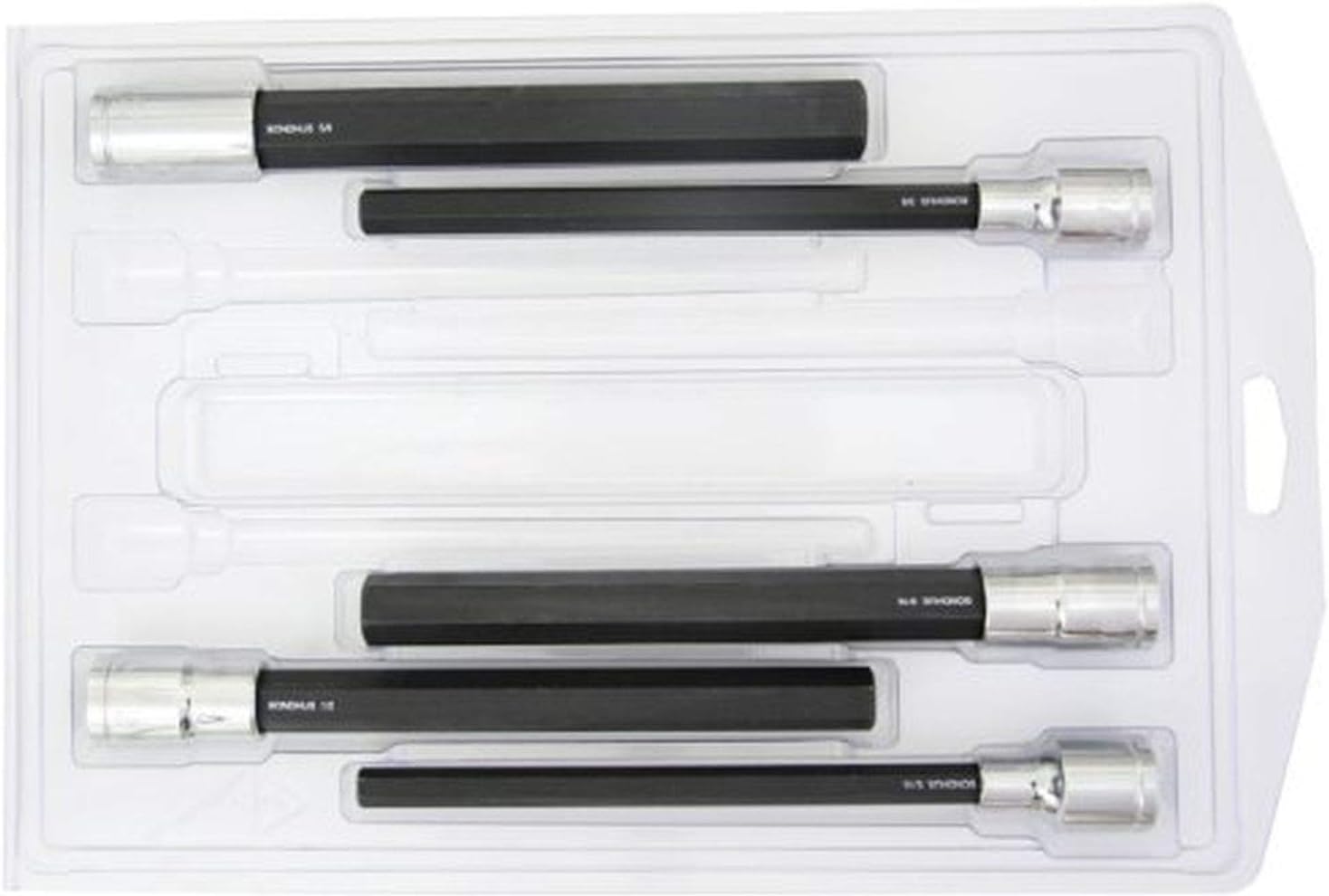 "Bondhus 43645 5/16-5/8"" 6"" ProHold Socket Bits w/Sockets, Set of 5", multi, one size