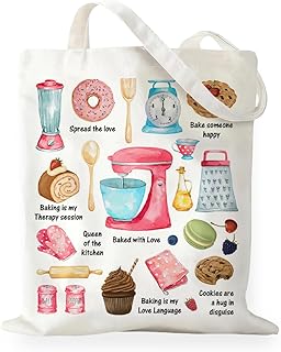 Baking Gifts Tote Bag, Baking Lover Canvas Tote Bag for Pastry Chef Bake...