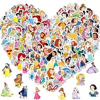 200pcs Cartoon Disney Princess Stickers for Kids,Vinyl Waterproof Princess Decal for Water Bottle Laptop Toy Sticker for DIY Decorate Bumper Phone Hard Hat Kids Teens Gifts