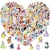200pcs Cartoon Disney Princess Stickers for Kids,Vinyl Waterproof Princess Decal for Water Bottle Laptop Toy Sticker for DIY Decorate Bumper Phone Hard Hat Kids Teens Gifts