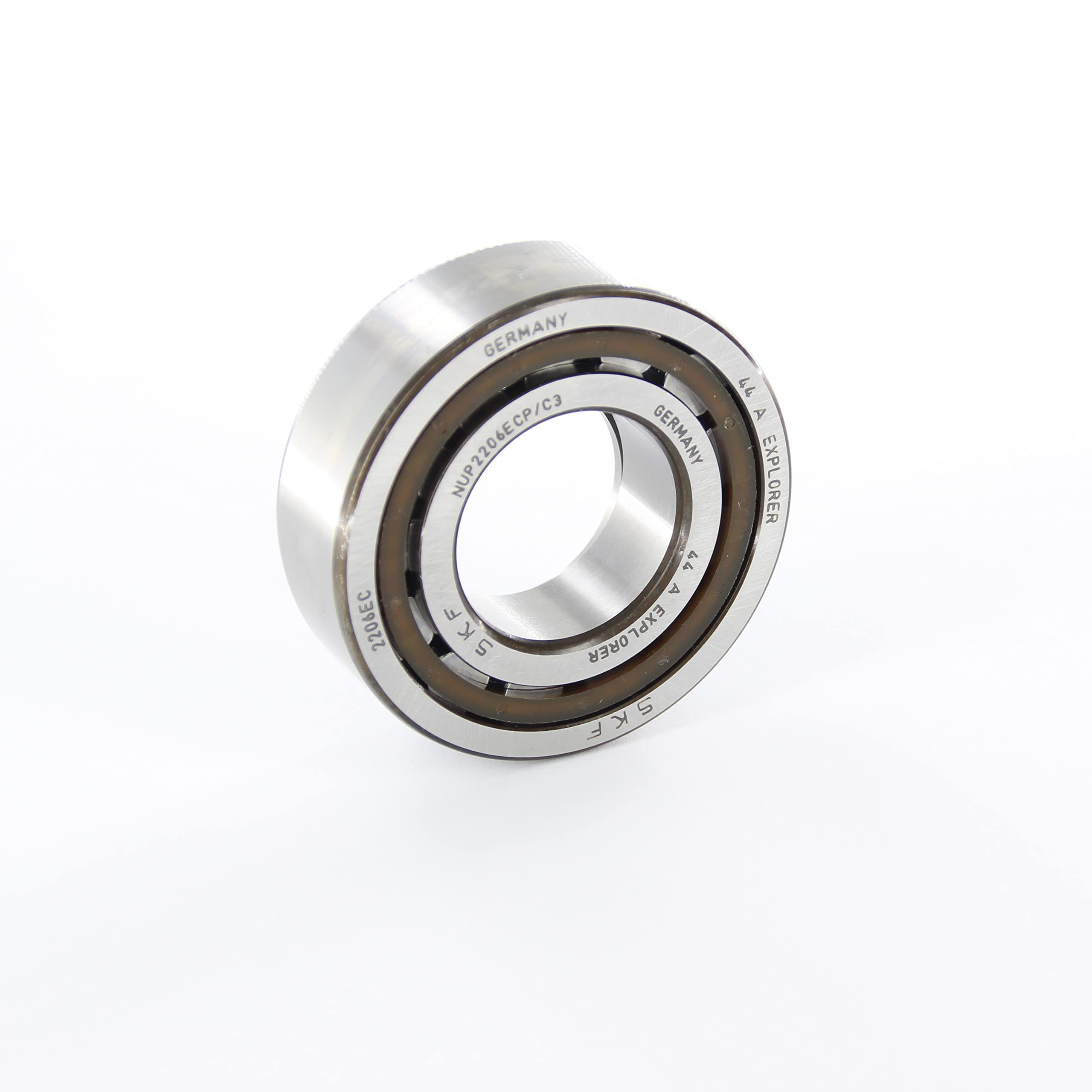 SKF NUP 2206 ECP/C3 Cylindrical Roller Bearing, Single Row, Two Piece, Removable Inner Ring, Straight Bore, High Capacity, C3 Clearance, Polyamide/Nylon Cage, Metric, 30mm Bore, 62mm OD, 20mm Width