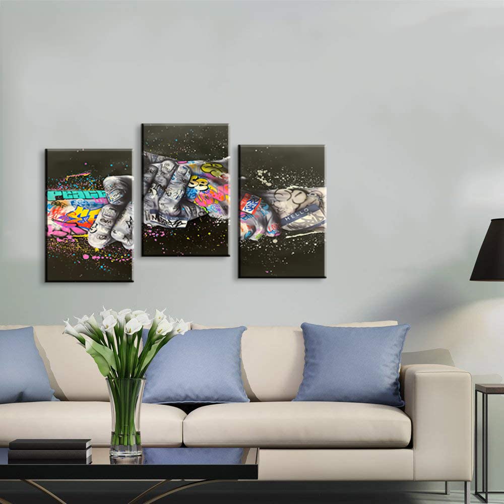 Amazon.co.jp: Mistyefly ポップアートポスター ハンドシェイク 落書き