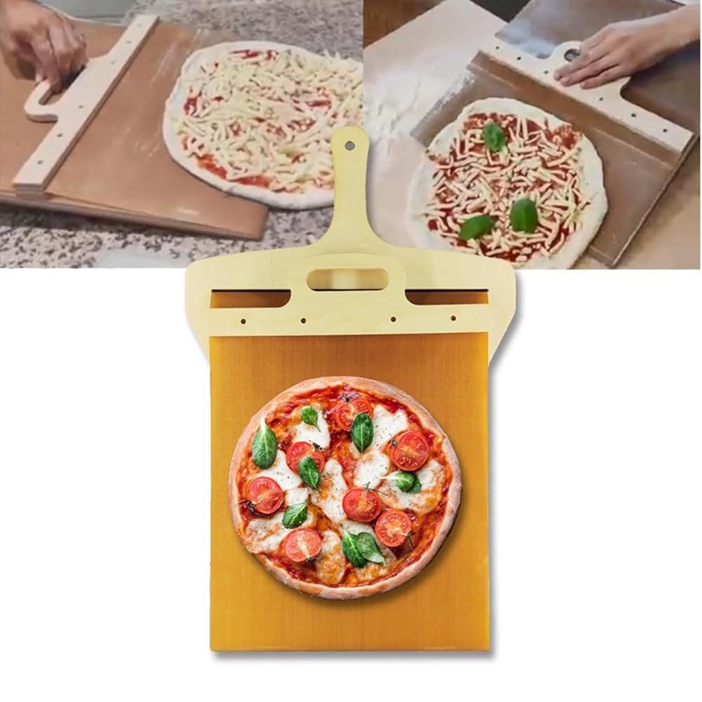 Tlilyy 2 sztuki przesuwnej łopaty do pizzy-pali do pizzy Scorrevole, przesuwana łopata do pizzy, suwak łopaty do pizzy, łopata do pizzy