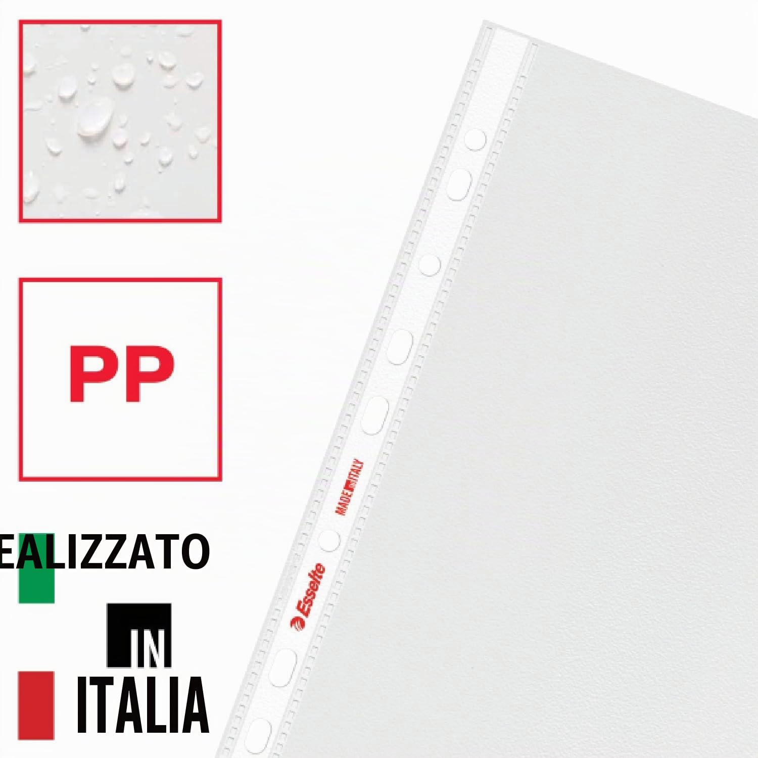Esselte OXFORD SMART, 6 Confezioni da 50 Buste a perforazione universale DE LUXE, Formato 22x30 cm, PP Antiriflesso, con Scatola Multiuso, Adatta a Casa e Ufficio, 391098600