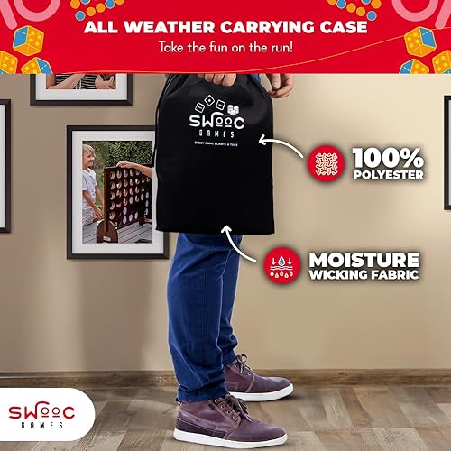 Miniatura 6 de SWOOC Games® - Juego de dados gigantes, derecha, centro, izquierda (para cualquier clima) con 24 fichas grandes y bolsa de transporte - Juego de