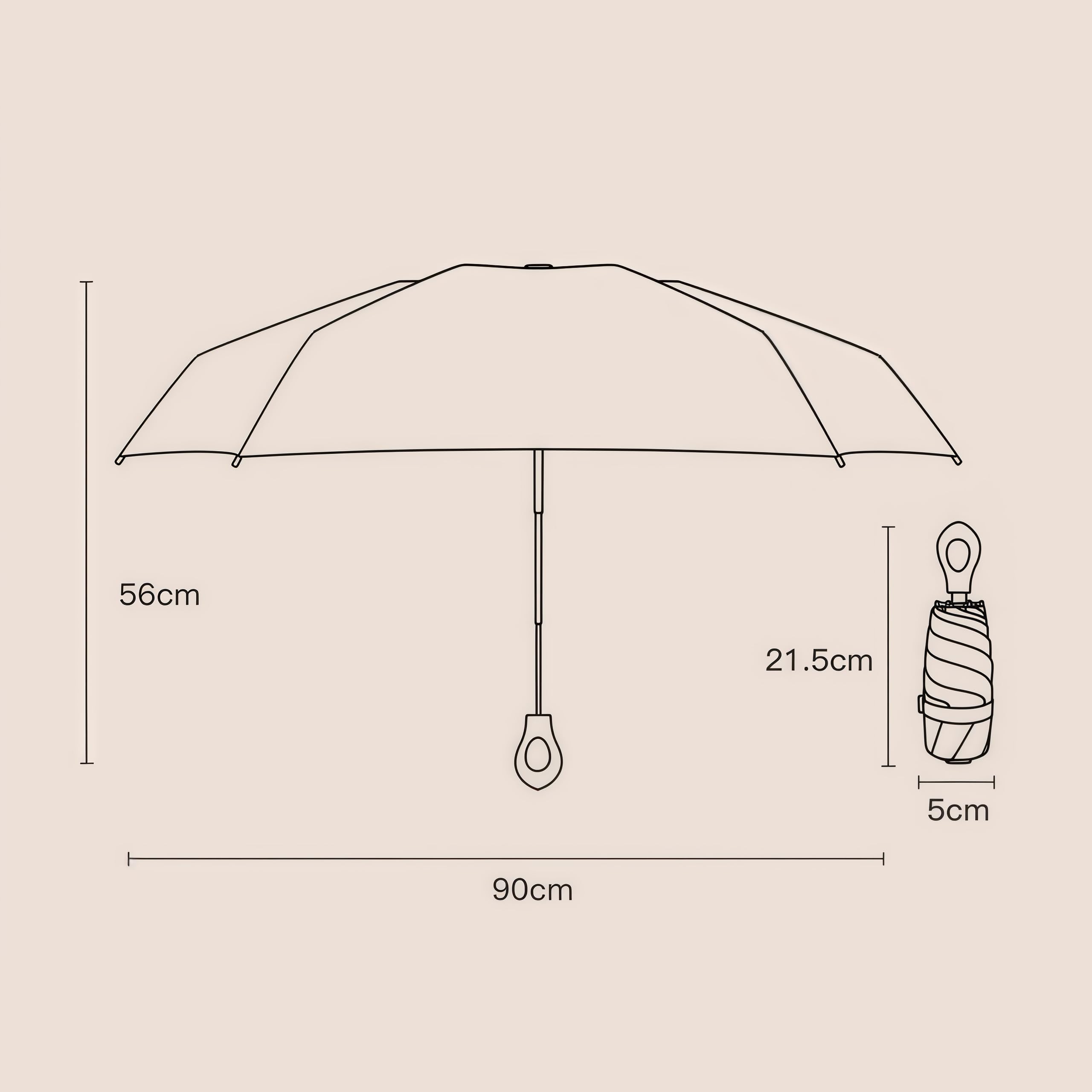 AYEUPZ Miniparaguas compacto de viaje, mini paraguas de 6 costillas, doble barra de soporte para mayor estabilidad, cartera con funda, paraguas pequeño compacto UV, protección solar — view 6