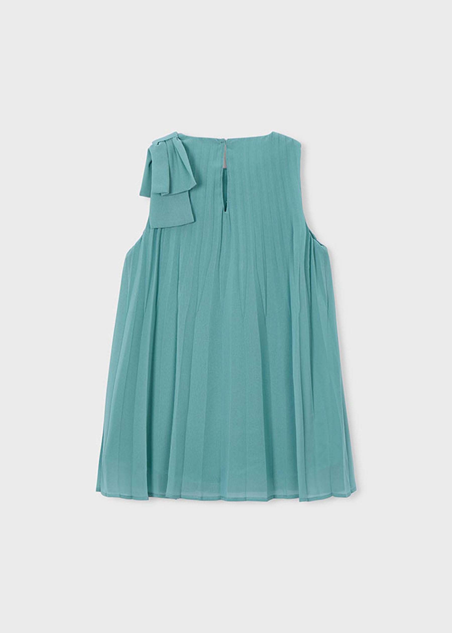 Mayoral Vestito Plissettato per Bambine e Ragazze Menta