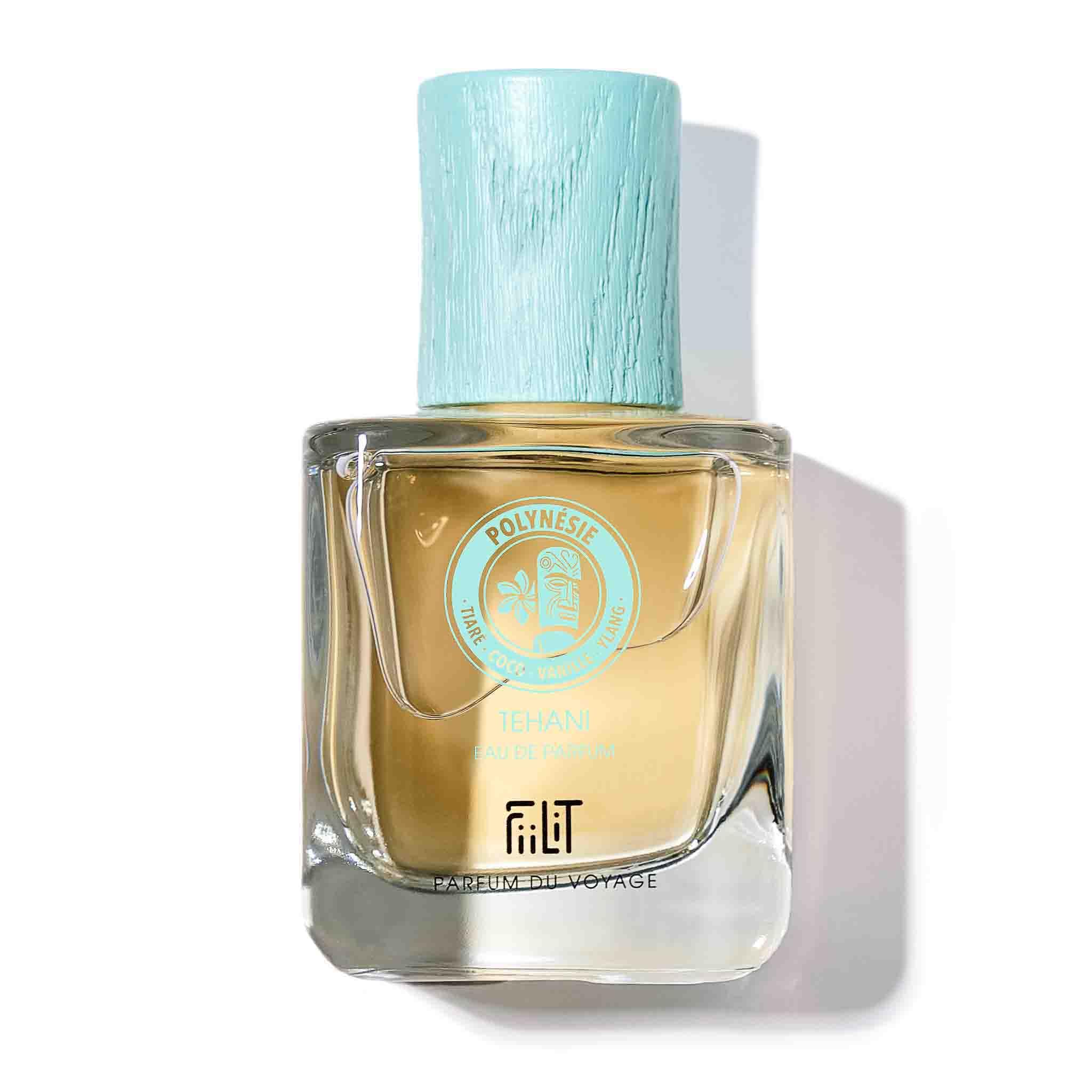 TEHANI naturalna woda perfumowana POLINZESIA 50 ml - FiiLiT perfumy podróżne - dla kobiet i mężczyzn - Butelka wielokrotnego napełniania - Kwiat Tiaré Ylang Floral Oriental