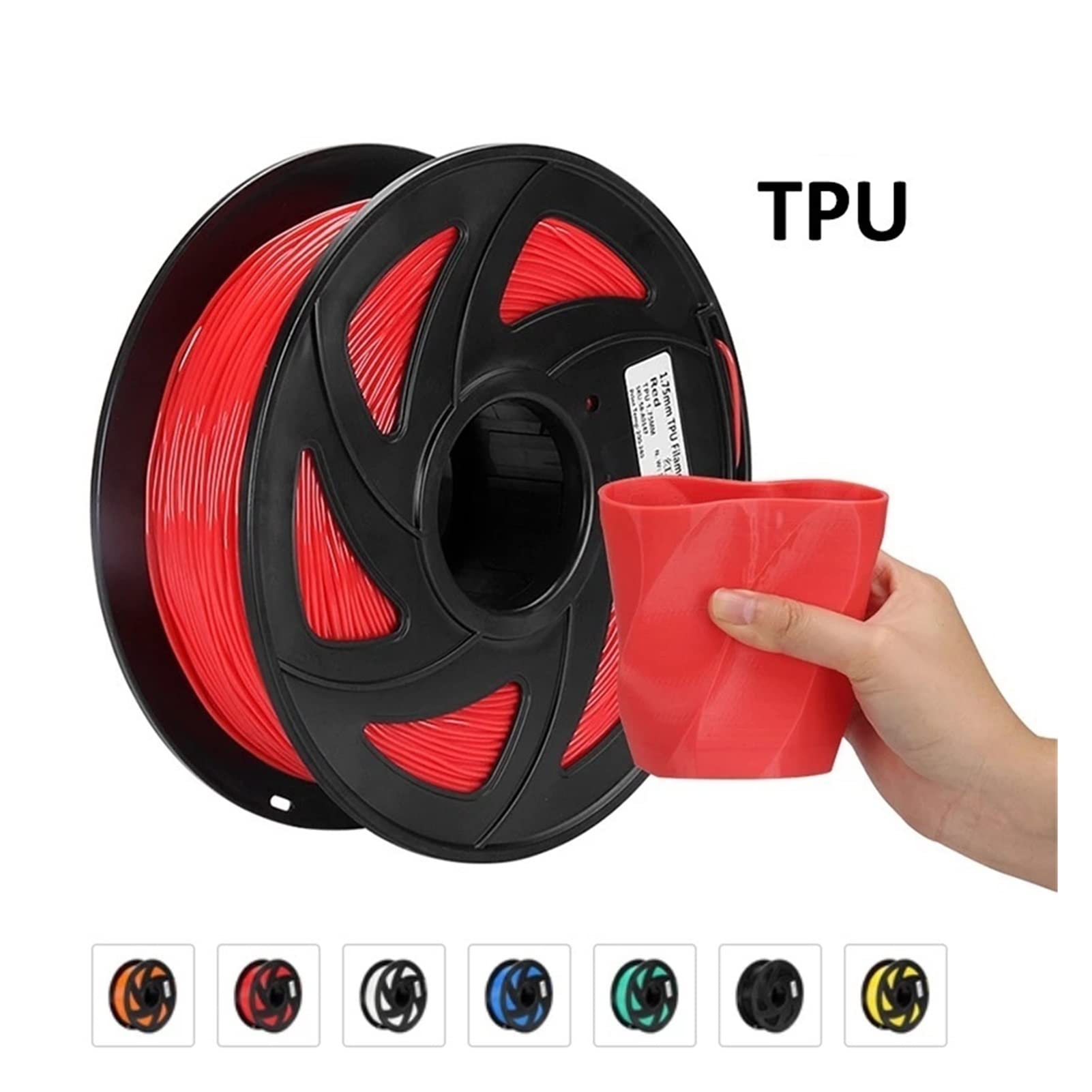Filament PLA, Filament for imprimante 3D, 1 kg, flexible, 1,75 mm, consommables souples, matériaux d'impression 3D en plastique(Yellow 1kg)