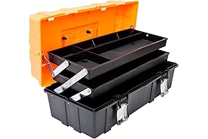 Torin TRJH-3430T : Versatile 3-Tier Plastic Tool Box with Drawers