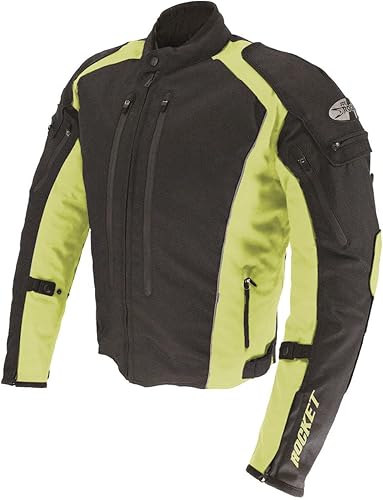 Joe Rocket Turbulent - Chaquetas de moto para hombre, Negro, Hi-viz
