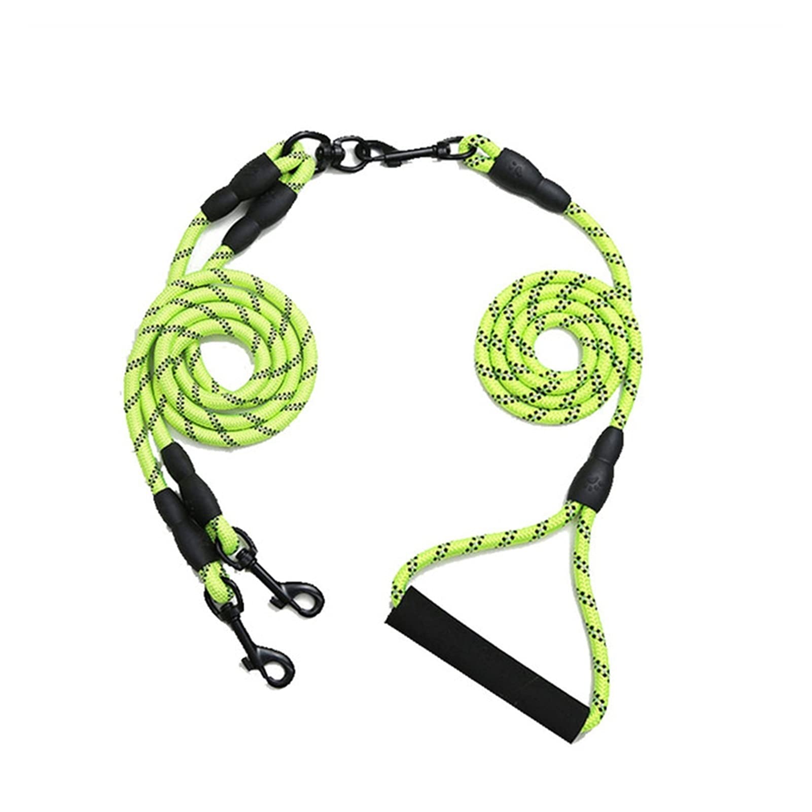 Guinzaglio for cani, guinzaglio retrattile for cani, guinzagli doppi in nylon Doppio cane luminoso staccabile Guinzaglio for addestramento a mano Catena riflettente for cuccioli Accessori for animali