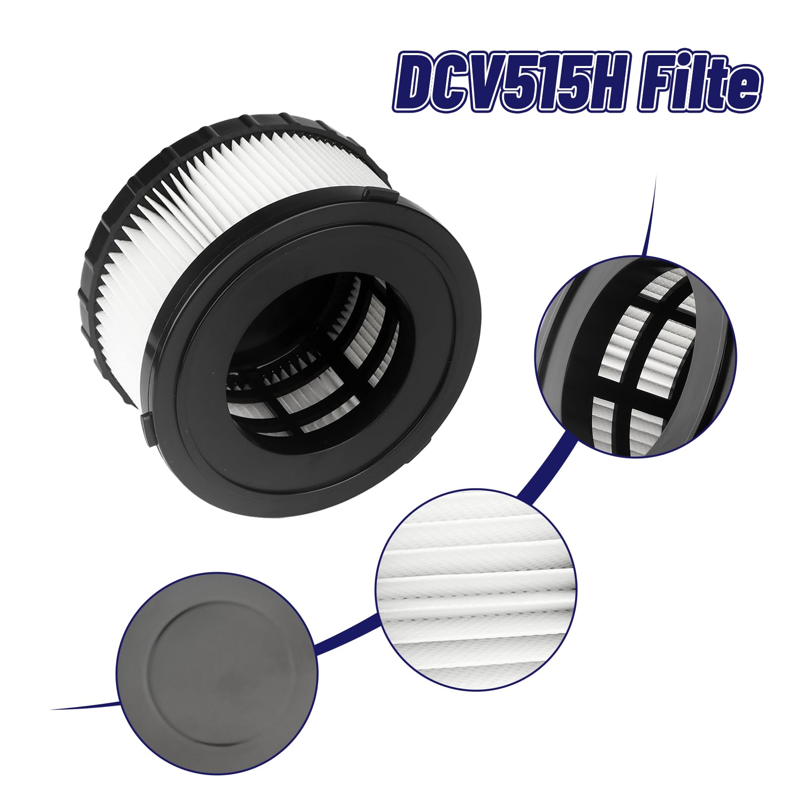 Paquete de 4 filtros HEPA DC5151H de repuesto para aspiradora DEWALT DC5151H DC515 DCV517