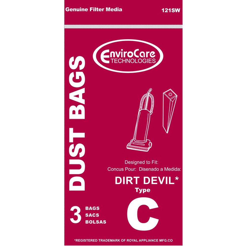 Dirt Devil Type C Vacuum Bags - Generic - 3 Pack
