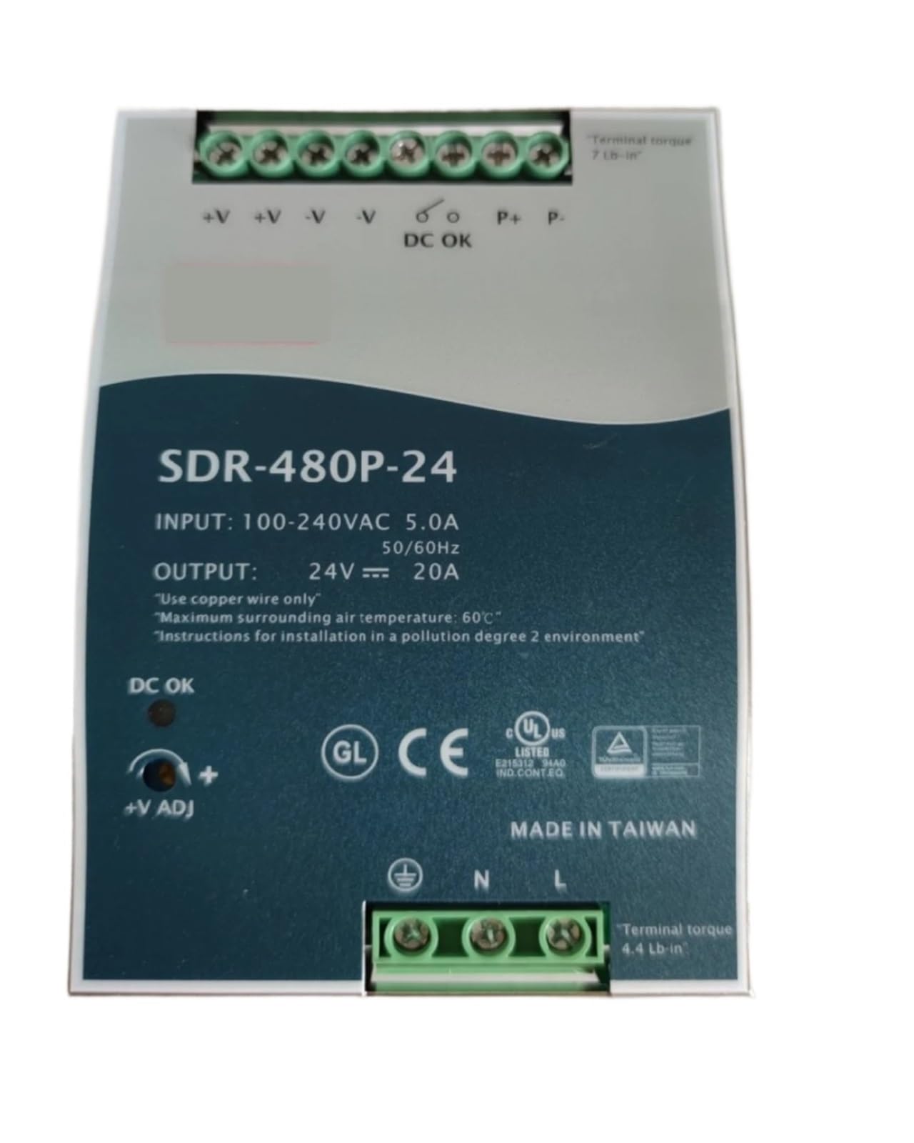 ANERTQUIH SDR-480P 24/48V Rail DC Switching Power Supply 480W