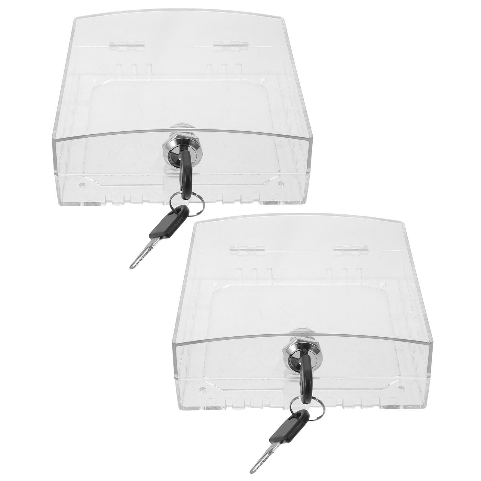 Gatuida 2 Juegos Protector de Termostato de Acrílico y Metal con Diseño Montado en Pared, Ventilación y Cerradura, Transparente y Resistente para Aulas y Oficinas