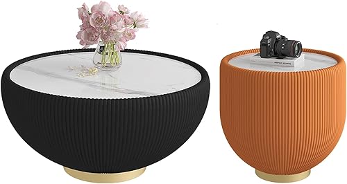 Miniatura 201 de Mesa de centro rústica marrón para sala de estar, mesas centrales rectangulares, moderna y elegante mesa de cóctel de madera para oficina en casa -