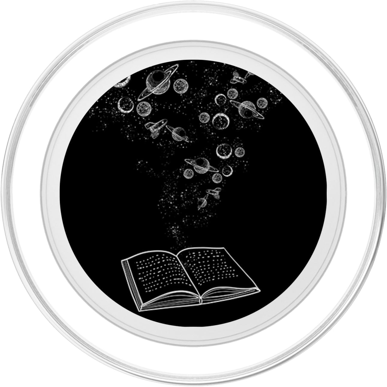 Galaxy Book Stars Planets Cool Space Reading Bookworm Gift PopSockets PopGrip for MagSafe