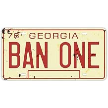 Smokey & The Bandit BAN ONE Embossed License Plate Replica, Vintage Style, State of Georgia, Metal Stamped Auto Number Tag, 12x6 inch