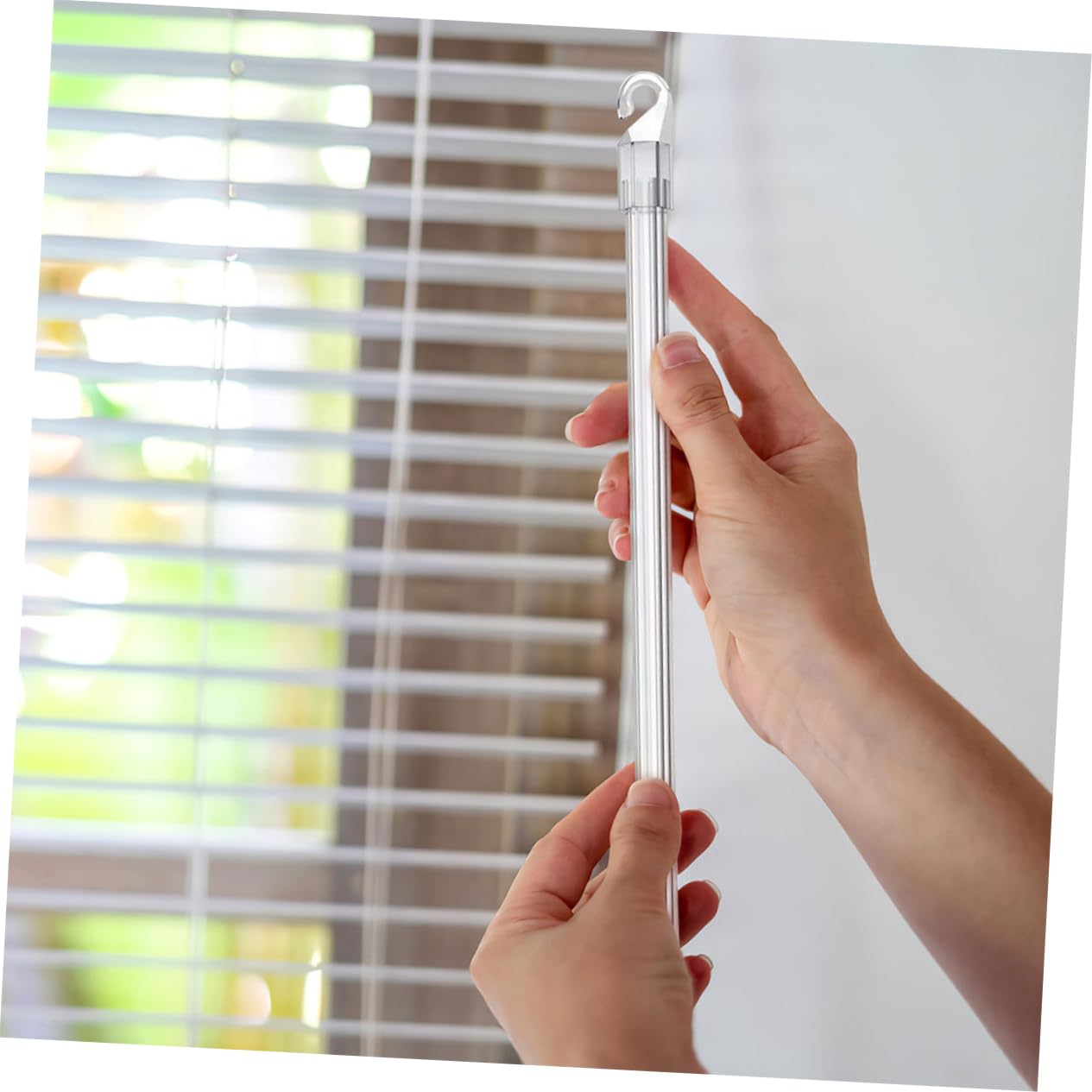 Cabilock 5pcs Vertical Blind Replacement Parts Curtain Pull Rod with Hook for Tilt Control Blinds Opener Accessory