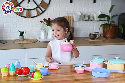 Miniatura 3 de TECHNOK Accesorios de cocina para niños  Juego de 49 piezas de utensilios de cocina  Ollas y sartenes de juguete grandes para niños de cocina  Juego