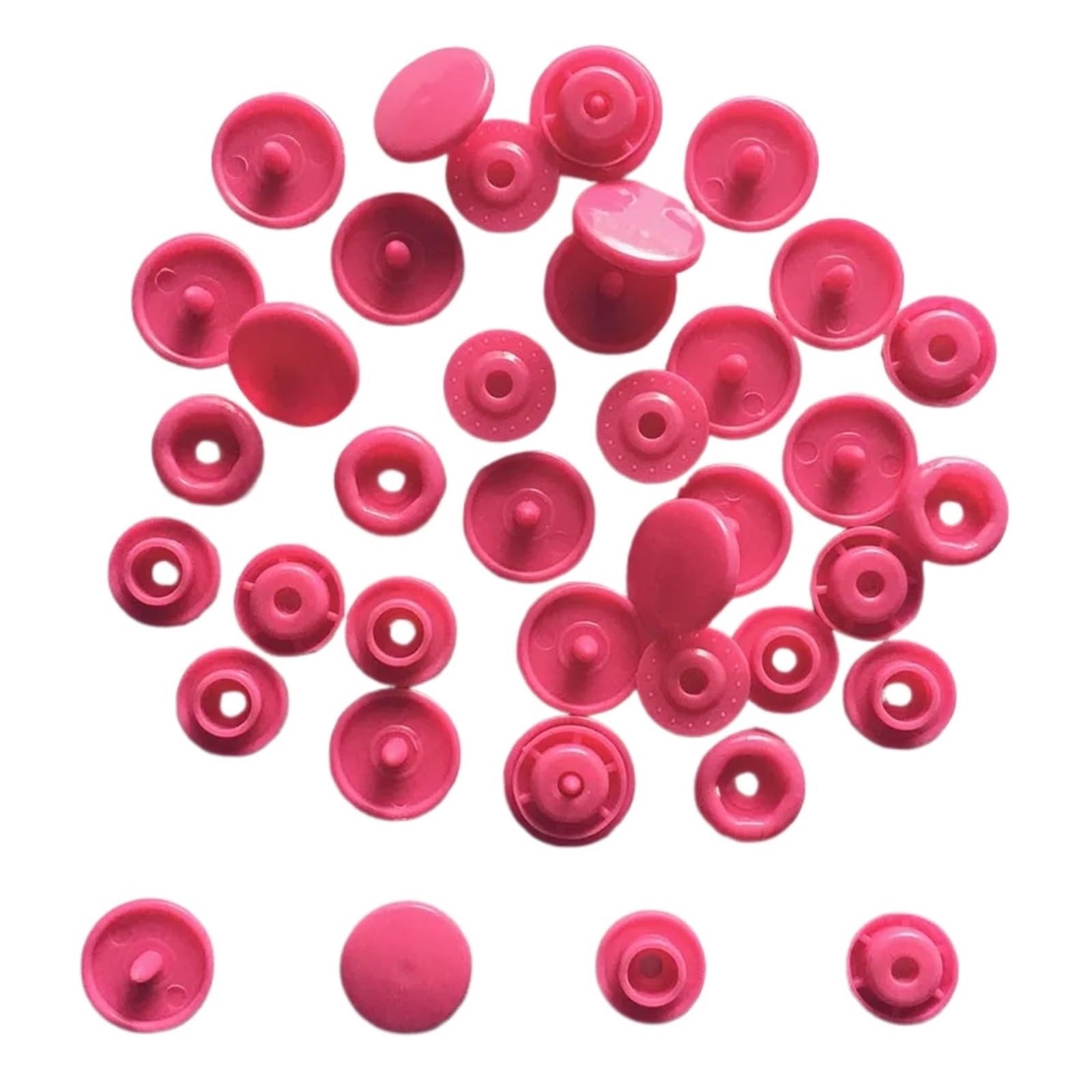 T5 Plastic Snap Buttons 580set Resin Fasteners for Baby Clothes Bibs Diapers Garment Sewing(Rose red)
