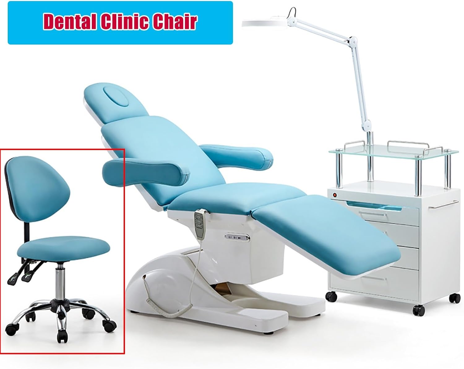 Saddle Stool for Dental Hygienist - Ergonomic Rolling Chair with Backrest and Wheels, Professional Design for Comfort and Mobility in Dental Offices and Clinics