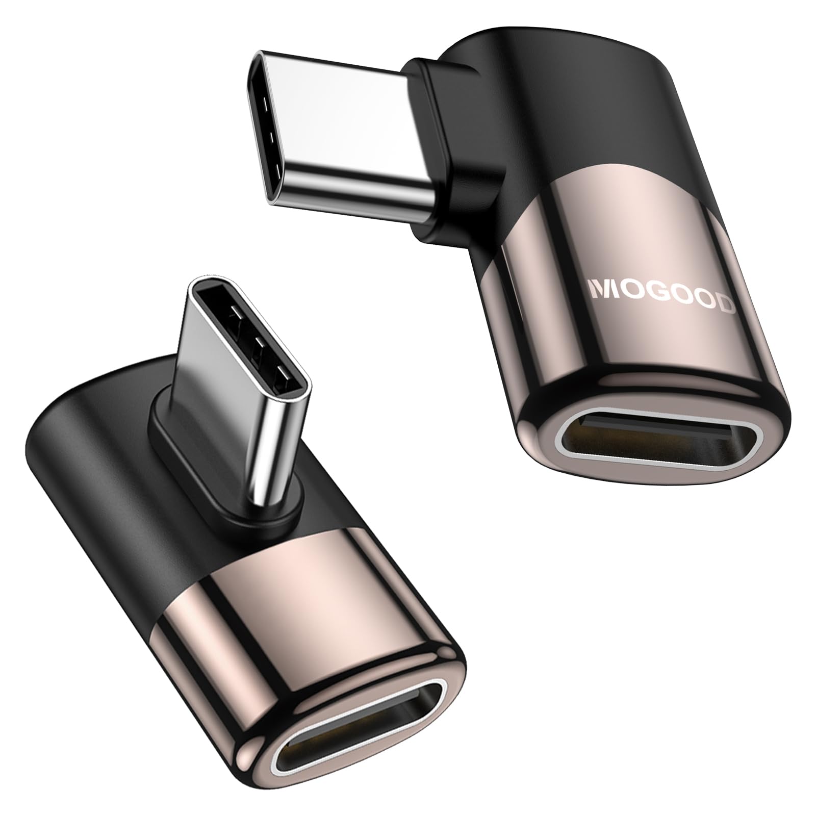 MOGOOD Adattatore USB C Angolare 90°, 40Gbps Dati, 100W Ricarica Rapida, 8K@60Hz Video, Type C Maschio a Femmina, per Thunderbolt 3/4, MacBook, Smartphone.