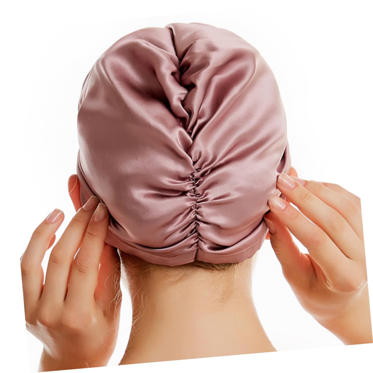 CALLARON 2 Stück Seiden Haar Trockenkappe Schnelltrocknende Haarhaube aus Seide für Zuhause Bad Reisen und Sport Wasserabsorbierend für Haare Rot