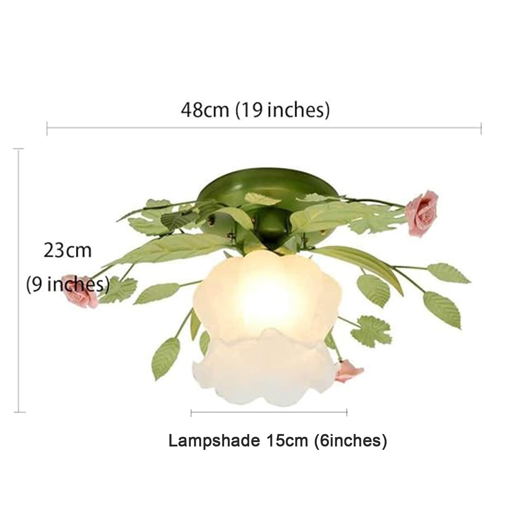 GDLight Pastoral Floral Mur Lampes Fixation Murale En Verre