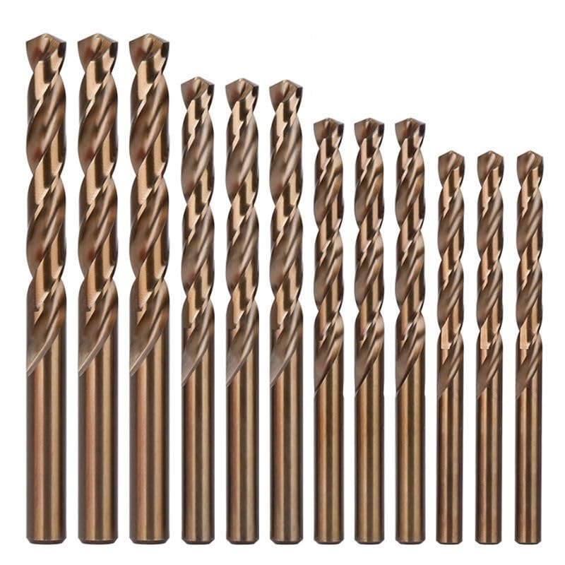1/5 Uds HSS M35 5% Brocas Helicoidales De Cobalto 1,0-13mm Sierra De Agujero De Vástago Recto for Perforación De Metal Plástico De Madera De Hierro De Aluminio De Acero Inoxidable(10mm,5PCS)