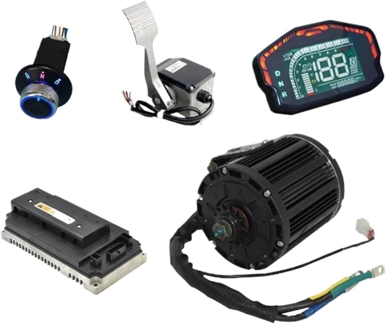 Hub Motor QS138-90H 7500W IPM Mid Drive Controller Kit 72V 120KPH High Speed Powertrain