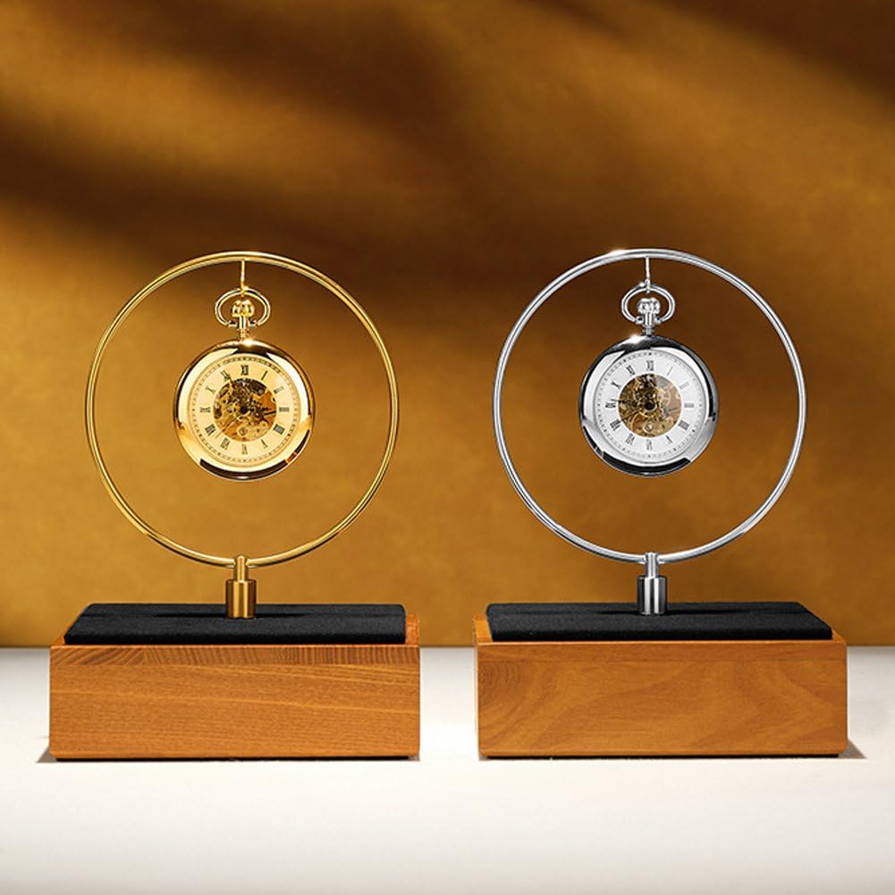 Estante para Relojes De Madera Y Metal, Soporte para Exhibir Relojes De Bolsillo, Ideal para Colecciones De Relojes Y Joyas, Y para Almacenamiento De Escritorio.